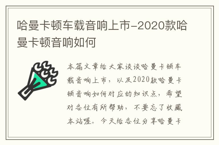 哈曼卡顿车载音响上市-2020款哈曼卡顿音响如何