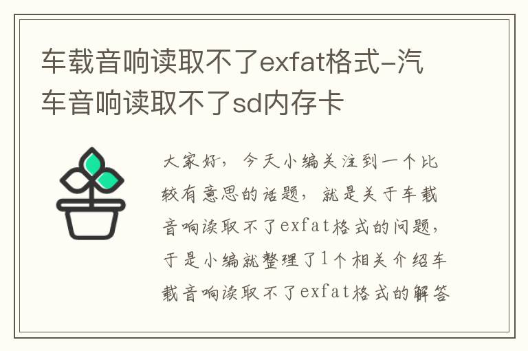 车载音响读取不了exfat格式-汽车音响读取不了sd内存卡