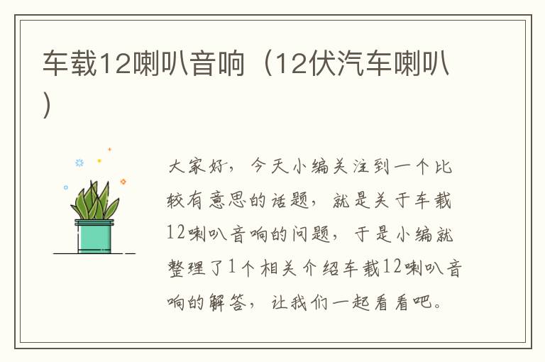 车载12喇叭音响（12伏汽车喇叭）