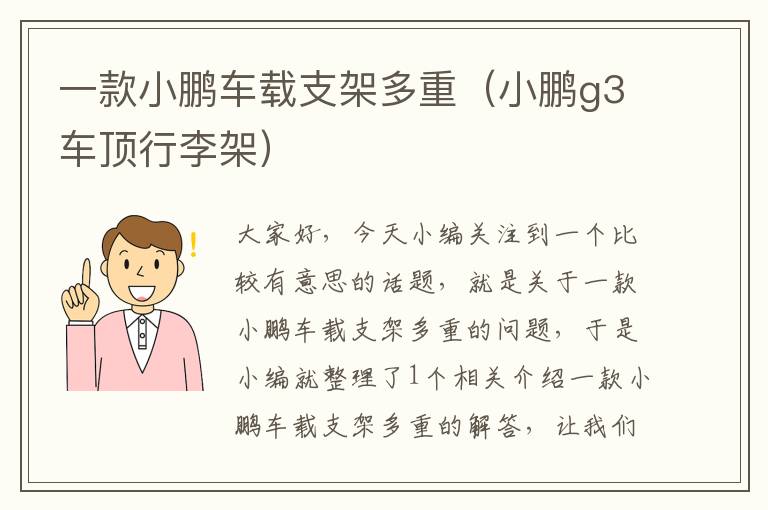 一款小鹏车载支架多重（小鹏g3车顶行李架）