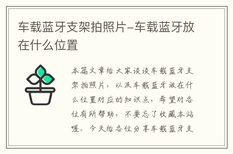 车载蓝牙支架拍照片-车载蓝牙放在什么位置