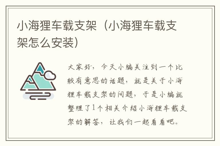 小海狸车载支架（小海狸车载支架怎么安装）