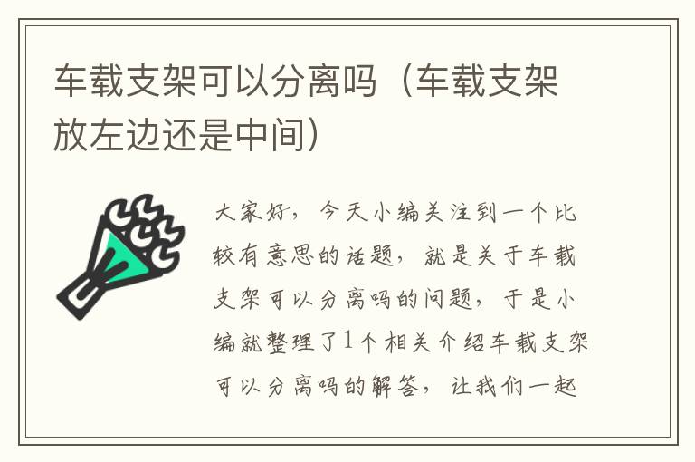 车载支架可以分离吗（车载支架放左边还是中间）