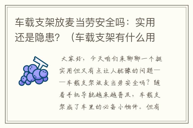 车载支架放麦当劳安全吗：实用还是隐患？（车载支架有什么用）