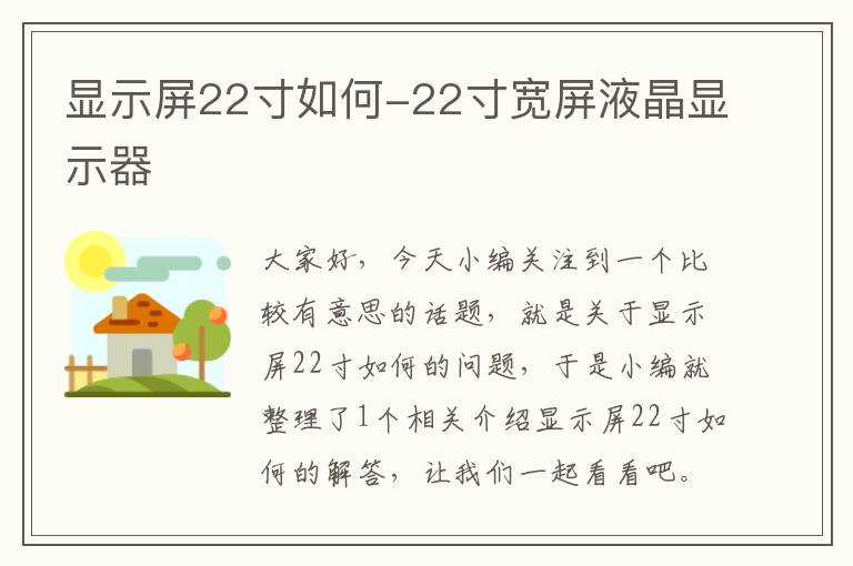 显示屏22寸如何-22寸宽屏液晶显示器