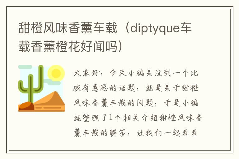 甜橙风味香薰车载（diptyque车载香薰橙花好闻吗）