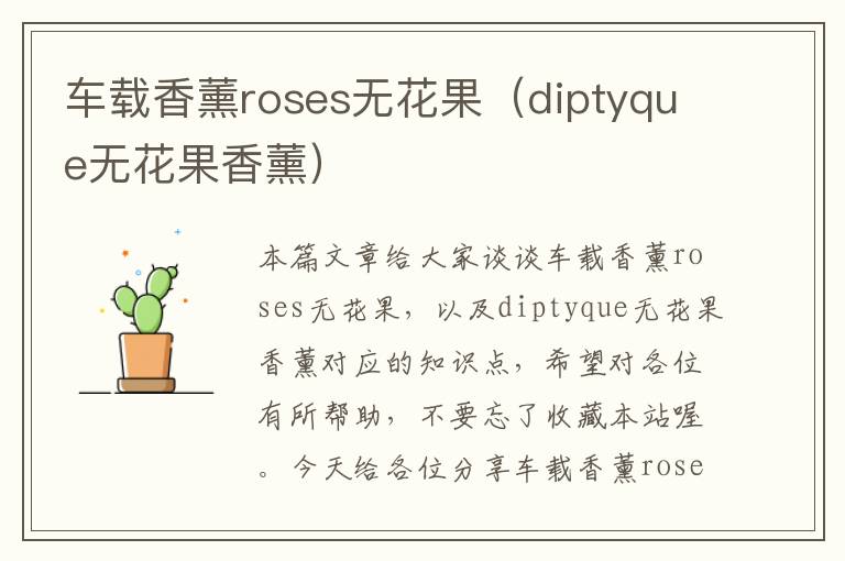 车载香薰roses无花果（diptyque无花果香薰）