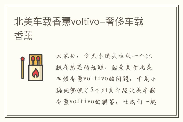 北美车载香薰voltivo-奢侈车载香薰