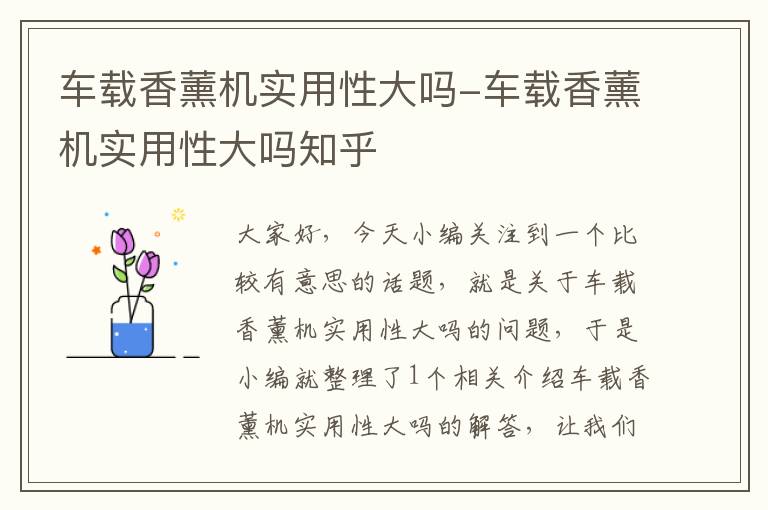 车载香薰机实用性大吗-车载香薰机实用性大吗知乎