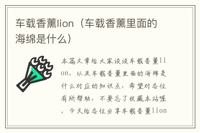 车载香薰lion（车载香薰里面的海绵是什么）