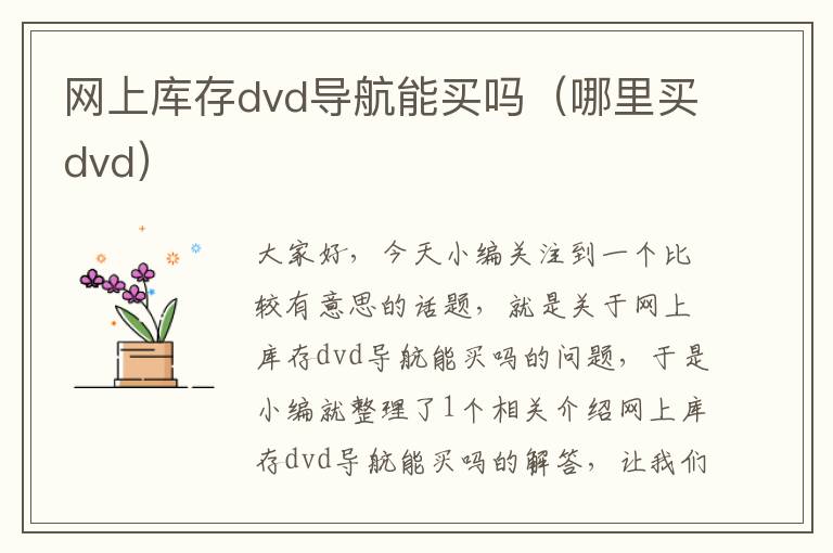 网上库存dvd导航能买吗（哪里买dvd）