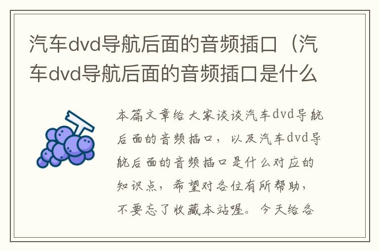 汽车dvd导航后面的音频插口（汽车dvd导航后面的音频插口是什么）