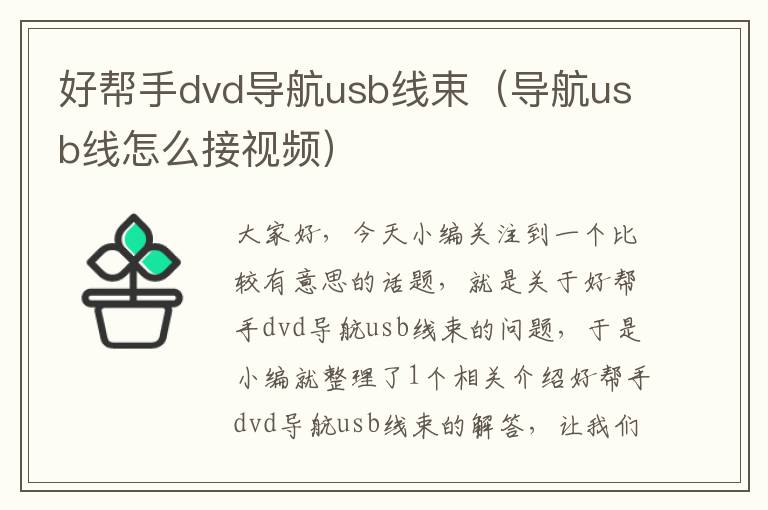 好帮手dvd导航usb线束（导航usb线怎么接视频）