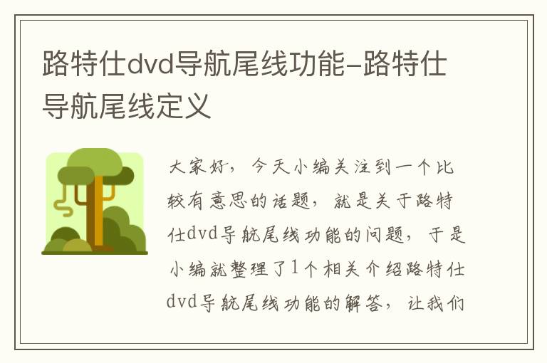 路特仕dvd导航尾线功能-路特仕导航尾线定义