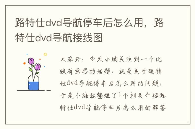 路特仕dvd导航停车后怎么用，路特仕dvd导航接线图