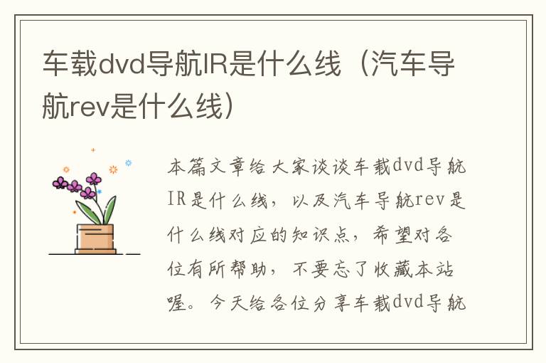 车载dvd导航IR是什么线（汽车导航rev是什么线）