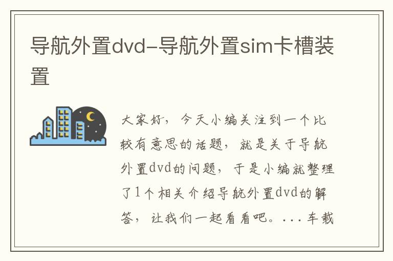 导航外置dvd-导航外置sim卡槽装置