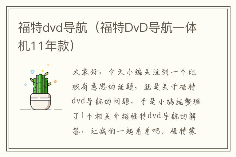 福特dvd导航（福特DvD导航一体机11年款）