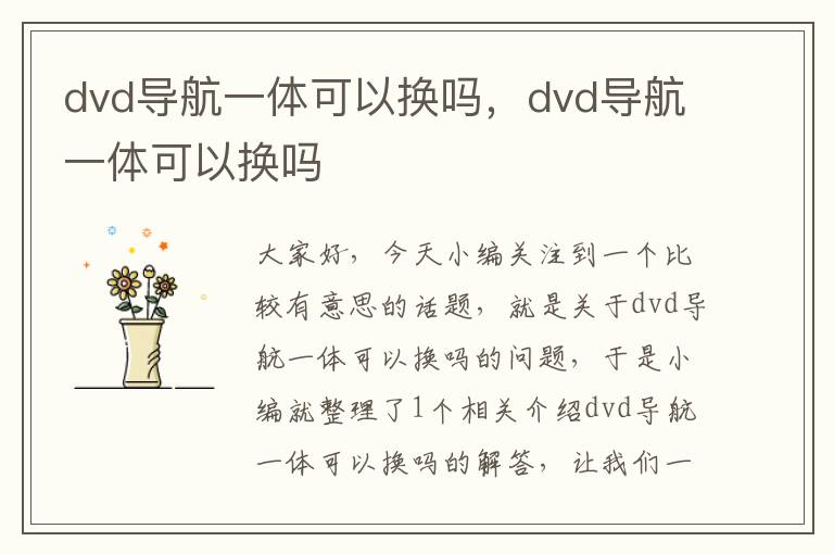 dvd导航一体可以换吗，dvd导航一体可以换吗