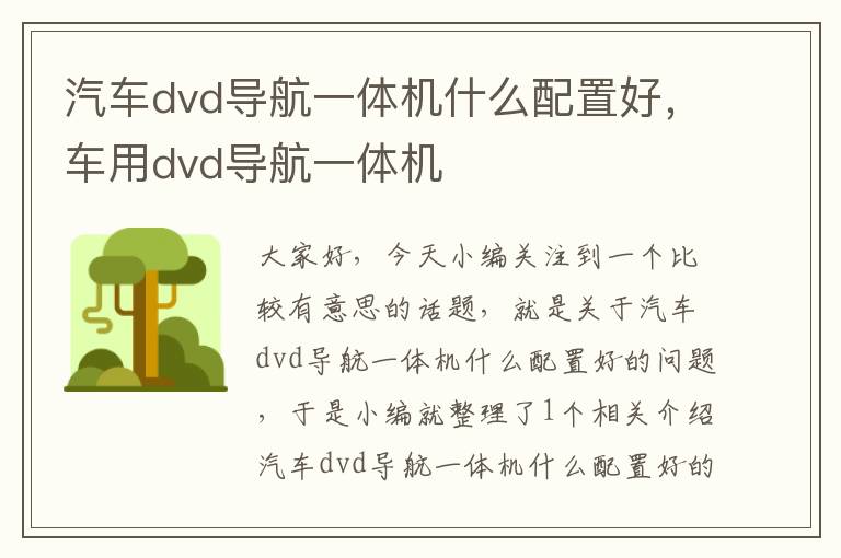 汽车dvd导航一体机什么配置好，车用dvd导航一体机