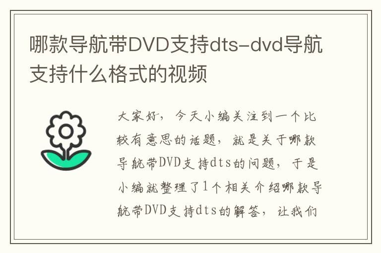 哪款导航带DVD支持dts-dvd导航支持什么格式的视频