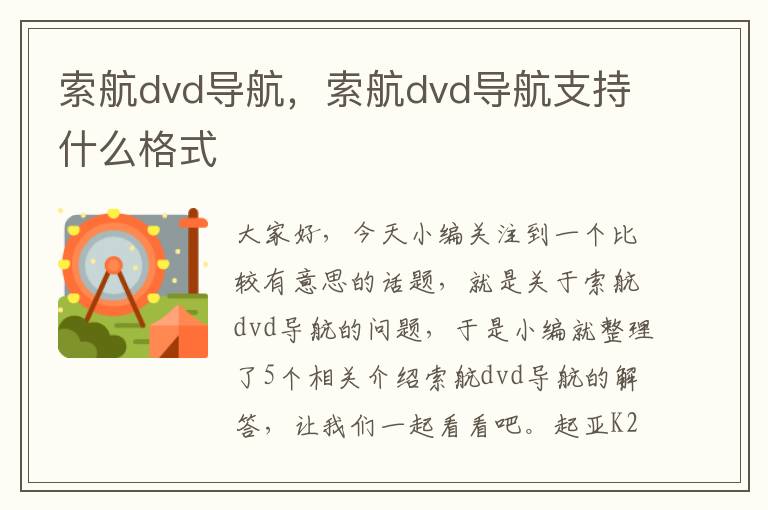 索航dvd导航，索航dvd导航支持什么格式