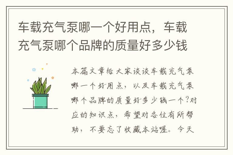 车载充气泵哪一个好用点，车载充气泵哪个品牌的质量好多少钱一个?