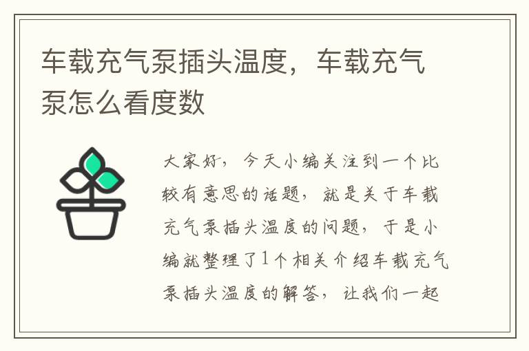 车载充气泵插头温度，车载充气泵怎么看度数