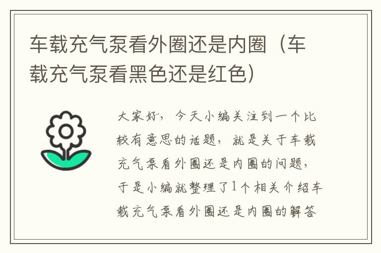 车载充气泵看外圈还是内圈（车载充气泵看黑色还是红色）