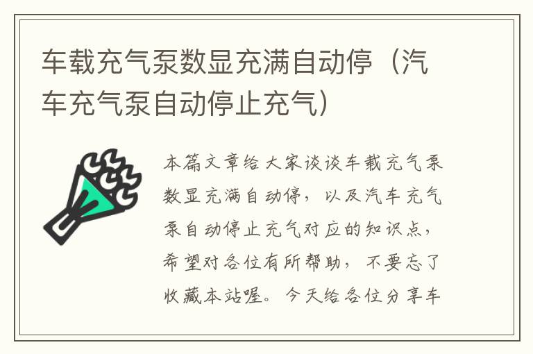 车载充气泵数显充满自动停（汽车充气泵自动停止充气）