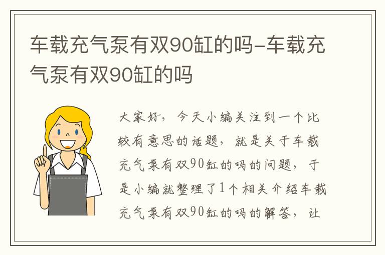 车载充气泵有双90缸的吗-车载充气泵有双90缸的吗