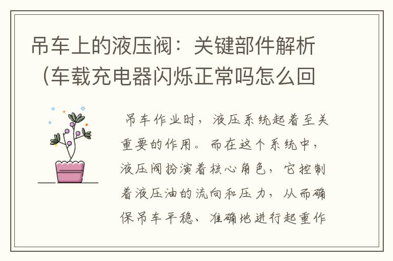 吊车上的液压阀：关键部件解析（车载充电器闪烁正常吗怎么回事）