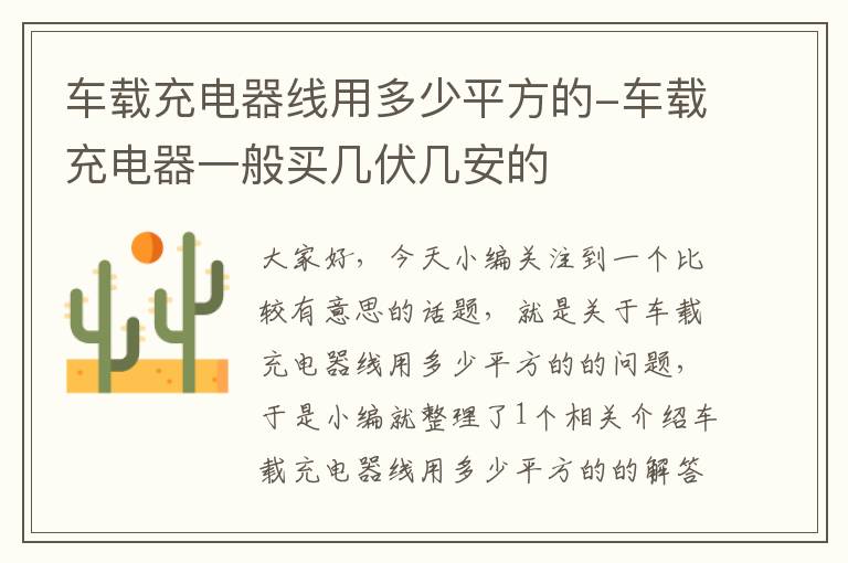 车载充电器线用多少平方的-车载充电器一般买几伏几安的