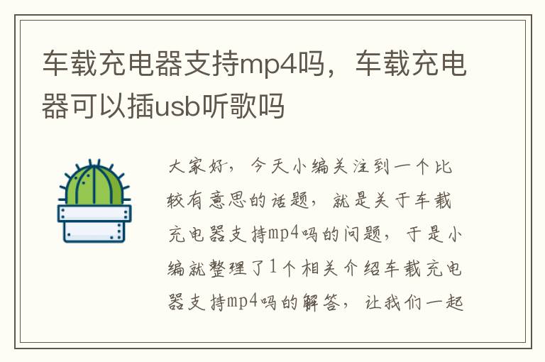 车载充电器支持mp4吗，车载充电器可以插usb听歌吗