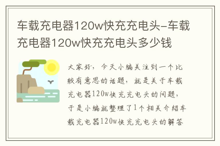 车载充电器120w快充充电头-车载充电器120w快充充电头多少钱