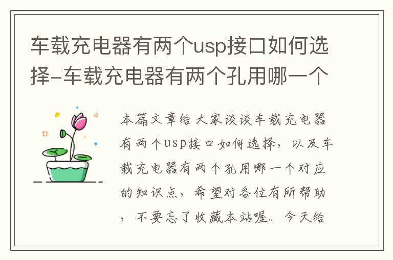 车载充电器有两个usp接口如何选择-车载充电器有两个孔用哪一个