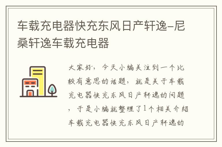 车载充电器快充东风日产轩逸-尼桑轩逸车载充电器