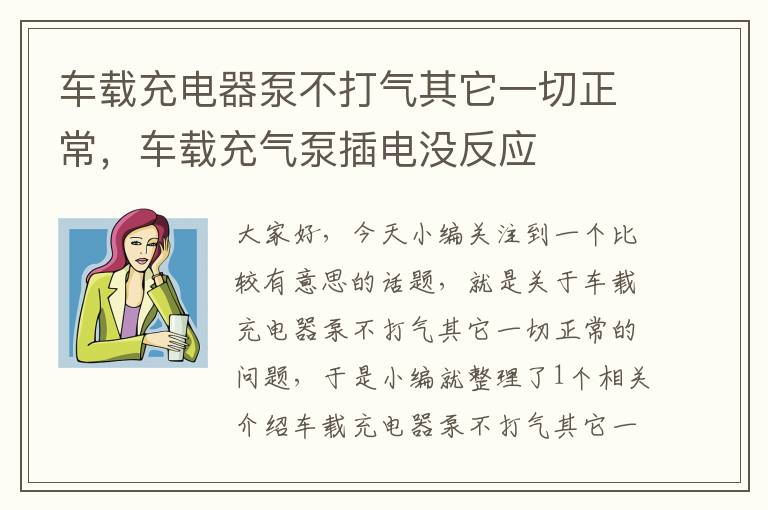 车载充电器泵不打气其它一切正常，车载充气泵插电没反应