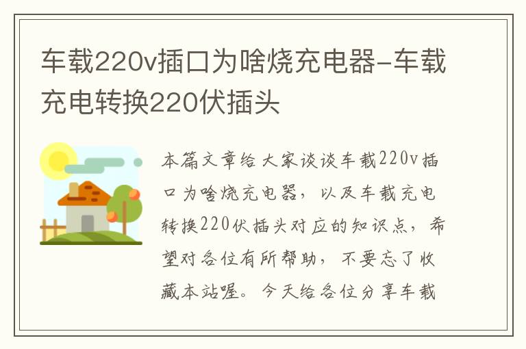 车载220v插口为啥烧充电器-车载充电转换220伏插头