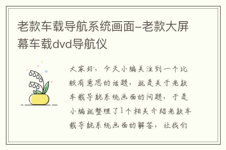 老款车载导航系统画面-老款大屏幕车载dvd导航仪