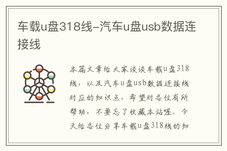 车载u盘318线-汽车u盘usb数据连接线