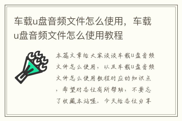 车载u盘音频文件怎么使用，车载u盘音频文件怎么使用教程