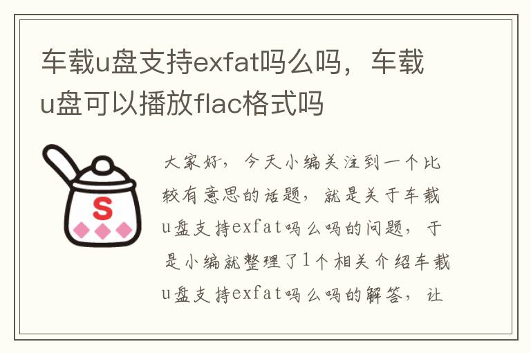 车载u盘支持exfat吗么吗，车载u盘可以播放flac格式吗