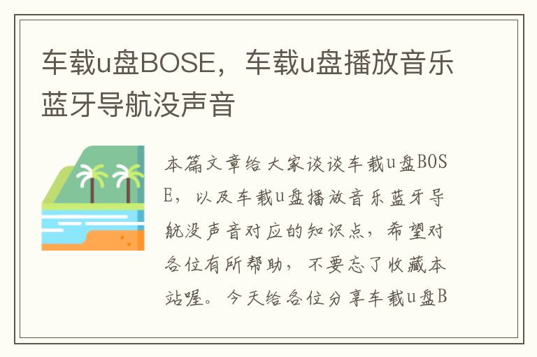 车载u盘BOSE，车载u盘播放音乐蓝牙导航没声音