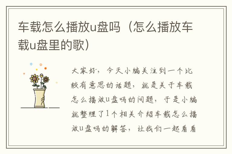 车载怎么播放u盘吗（怎么播放车载u盘里的歌）