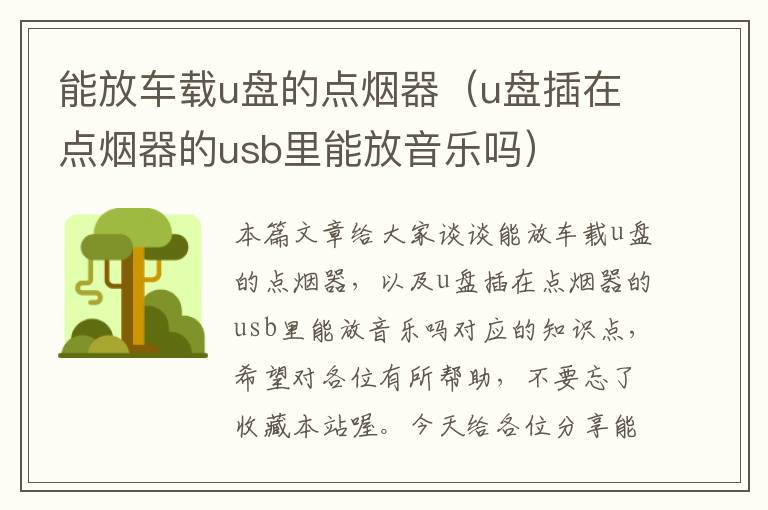 能放车载u盘的点烟器（u盘插在点烟器的usb里能放音乐吗）