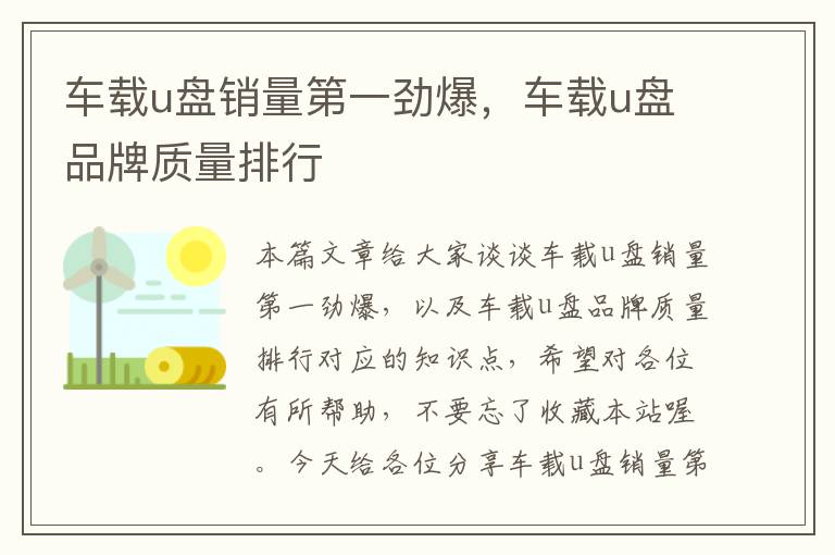 车载u盘销量第一劲爆，车载u盘品牌质量排行