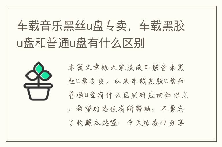 车载音乐黑丝u盘专卖，车载黑胶u盘和普通u盘有什么区别