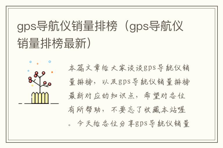 gps导航仪销量排榜（gps导航仪销量排榜最新）