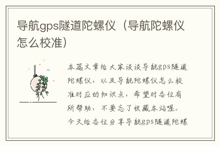 导航gps隧道陀螺仪（导航陀螺仪怎么校准）